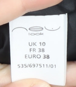 New Look Black Pinstripe Womens Blazer Size 10