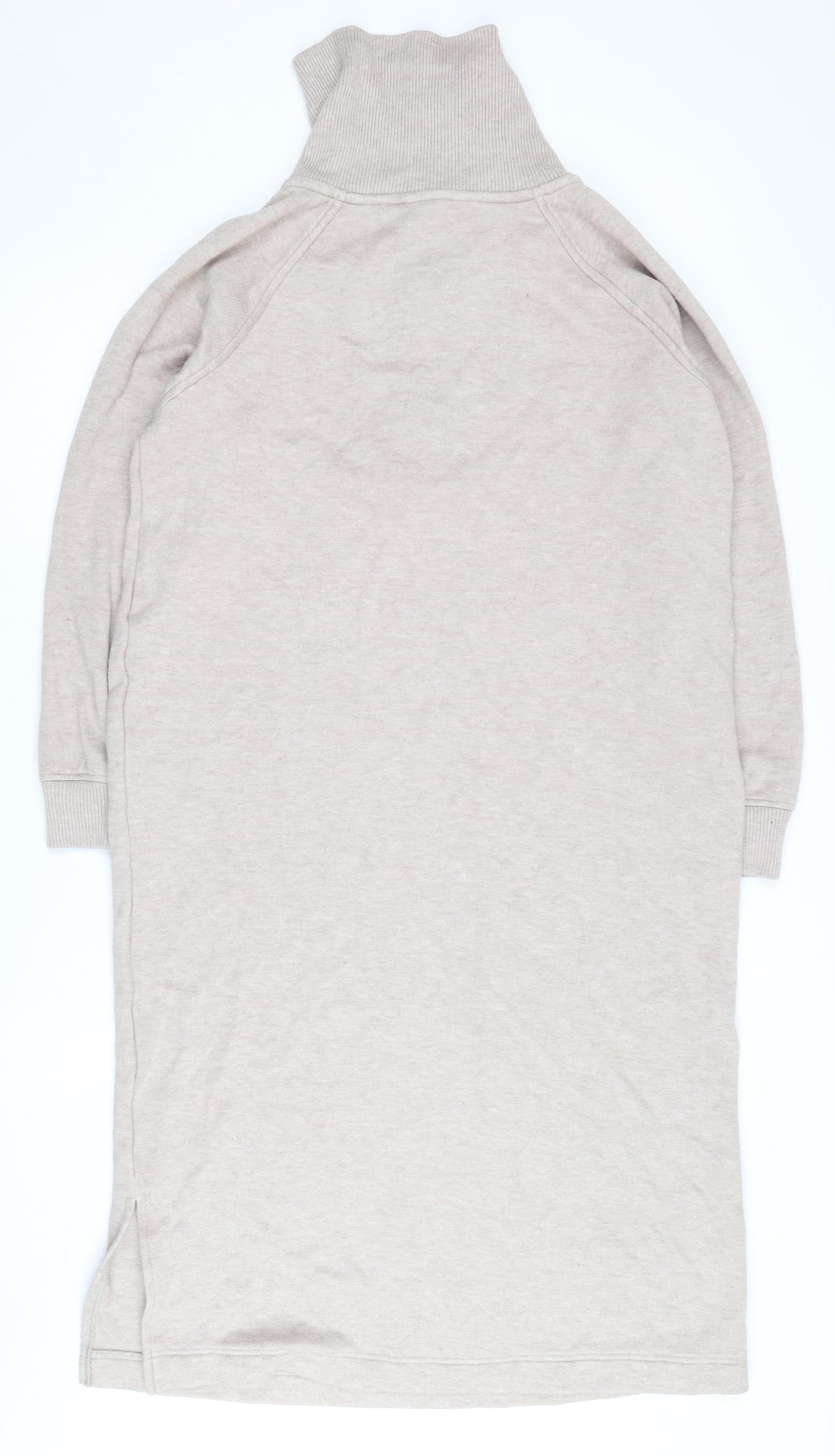 Next Women Beige Knit Dress M Size with High Neck