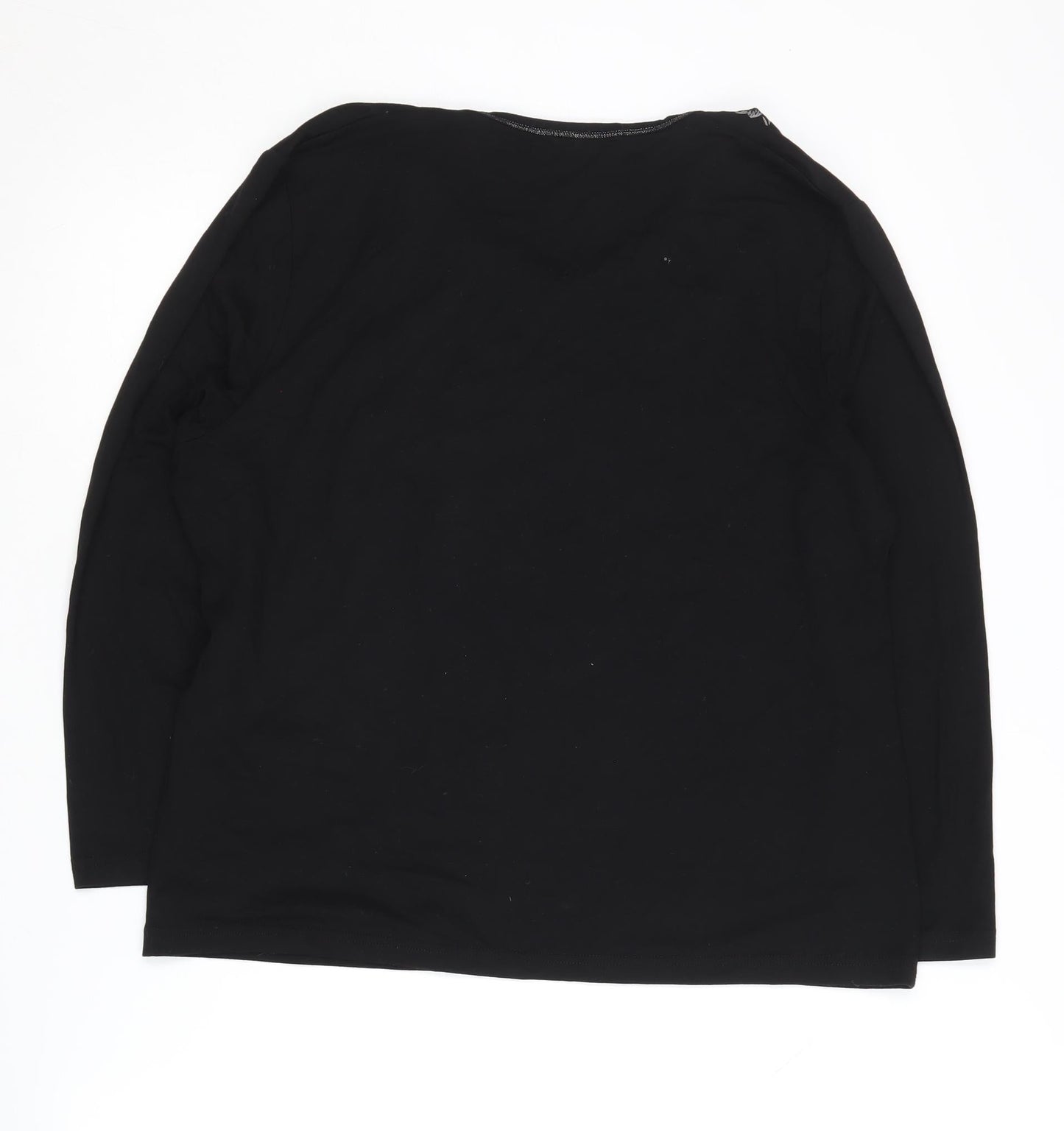 Goléhaug Women's Black Embroidered Floral Top Size 14