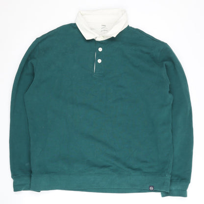 Mens UK Size L Marks and Spencer Green Henley Sweatshirt