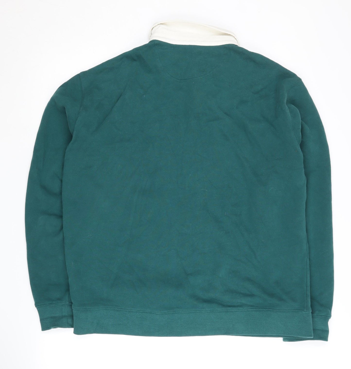 Mens UK Size L Marks and Spencer Green Henley Sweatshirt