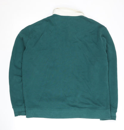 Mens UK Size L Marks and Spencer Green Henley Sweatshirt
