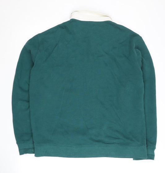 Mens UK Size L Marks and Spencer Green Henley Sweatshirt