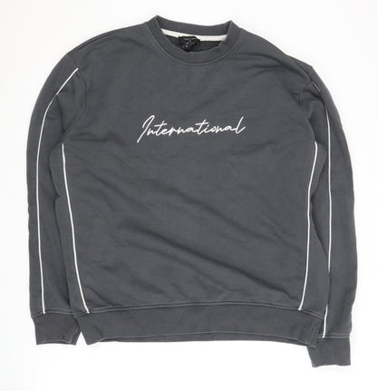 Mens UK Size L New Look Grey Pullover Sweatshirt