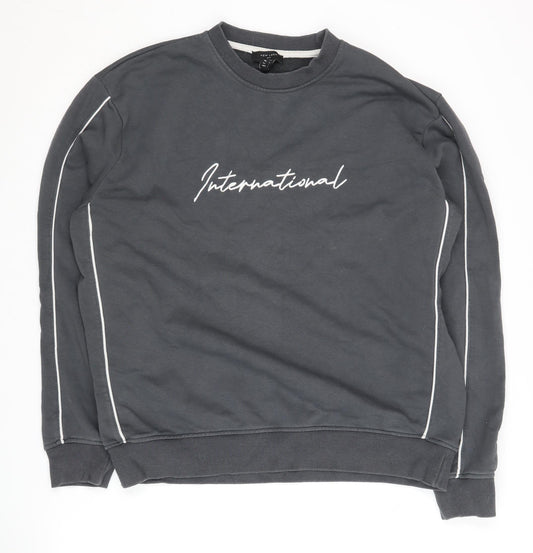 Mens UK Size L New Look Grey Pullover Sweatshirt