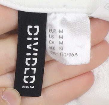 Womens UK Size M H&M Divided White Pullover Hoodie