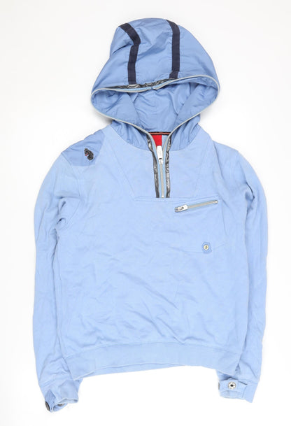 Mens UK Size S Luke Blue Pullover Hoodie