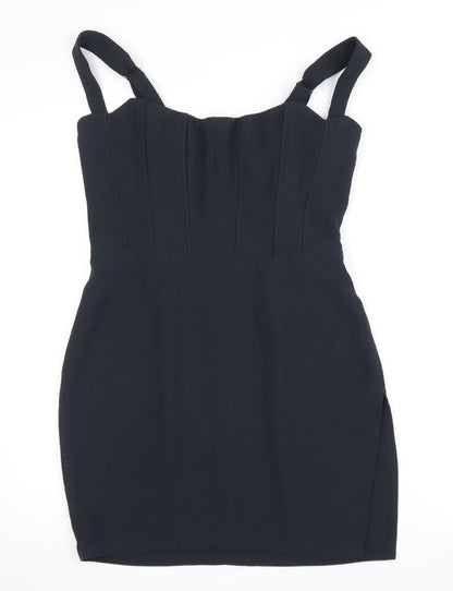 Oh Polly Black Women's Dress, Size 10, Strappy Sleeves