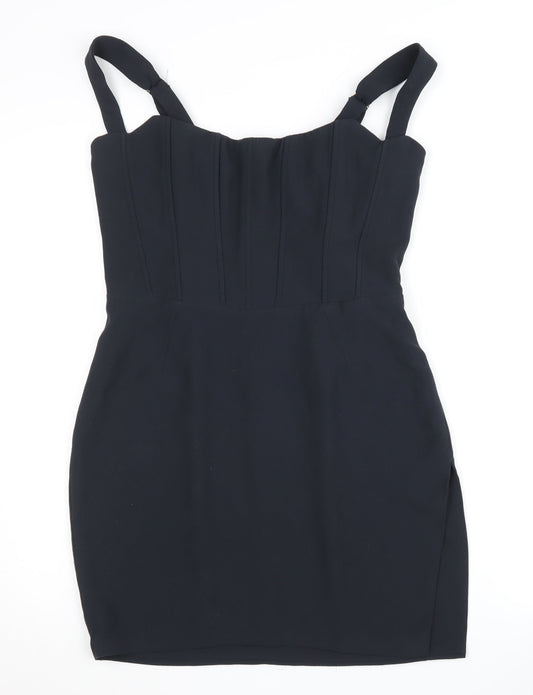 Oh Polly Black Women's Dress, Size 10, Strappy Sleeves