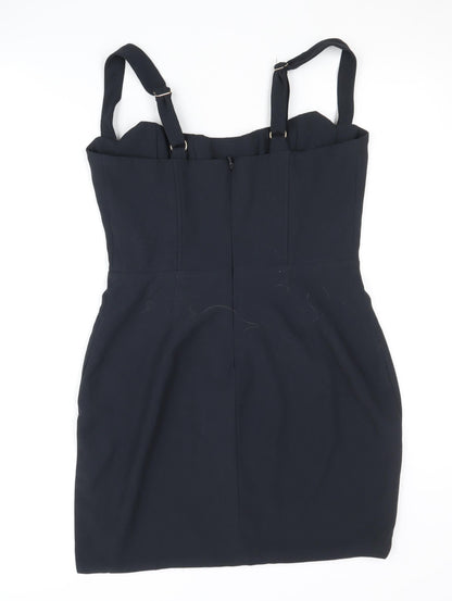 Oh Polly Black Women's Dress, Size 10, Strappy Sleeves