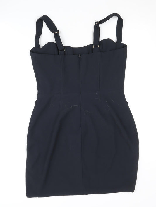 Oh Polly Black Women's Dress, Size 10, Strappy Sleeves