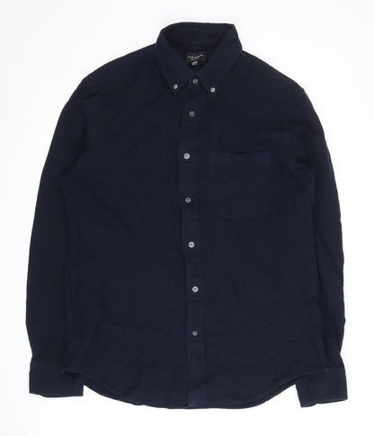 Club Monaco Men's Navy Medium Button-Up Shirt
