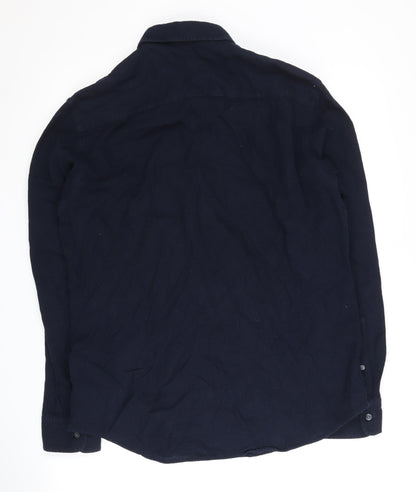 Club Monaco Men's Navy Medium Button-Up Shirt