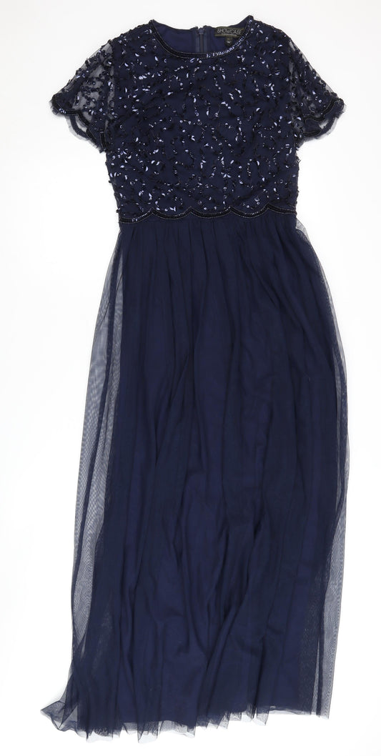 Dorothy Perkins Women's Blue A-Line Long Dress Size 6