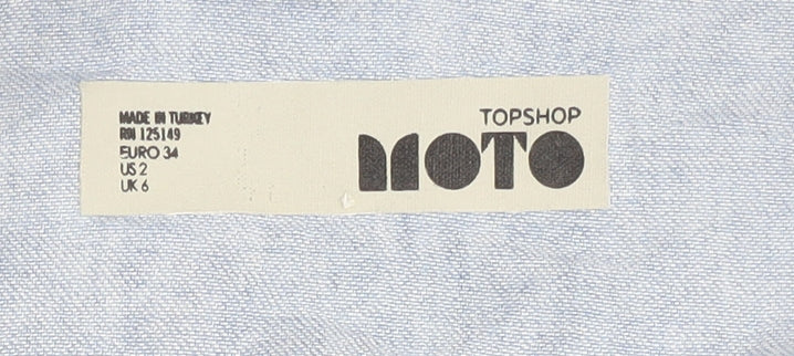 Topshop Women’s Blue Asymmetric Denim Shirt Dress