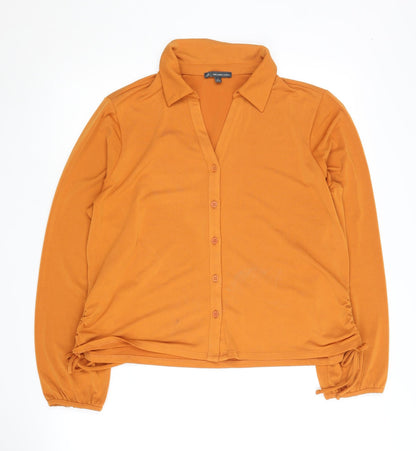 Womens UK Size L Adrianna Papell Orange Basic Button-Up