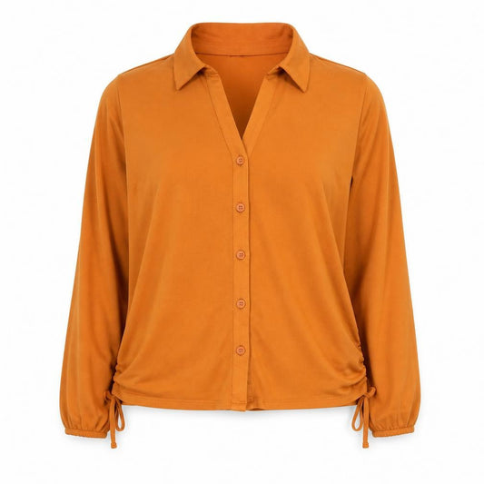 Womens UK Size L Adrianna Papell Orange Basic Button-Up