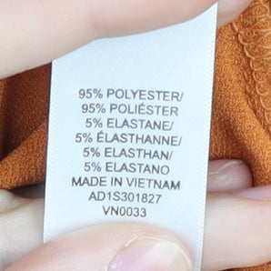 Womens UK Size L Adrianna Papell Orange Basic Button-Up