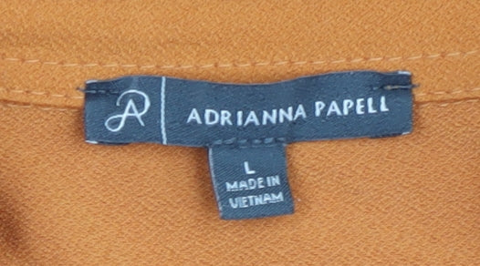 Womens UK Size L Adrianna Papell Orange Basic Button-Up