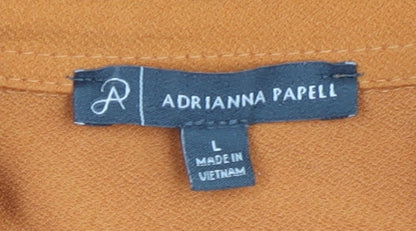 Womens UK Size L Adrianna Papell Orange Basic Button-Up