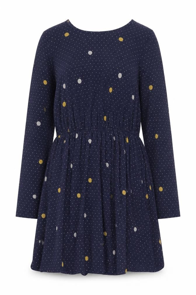 Whistles Women's Blue Polka Dot Long Sleeve Dress