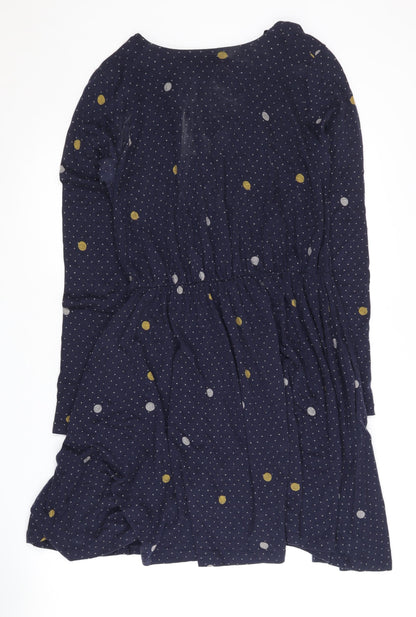 Whistles Women's Blue Polka Dot Long Sleeve Dress