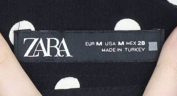 Zara Women's Black Polka Dot Wrap Shorts, Size M