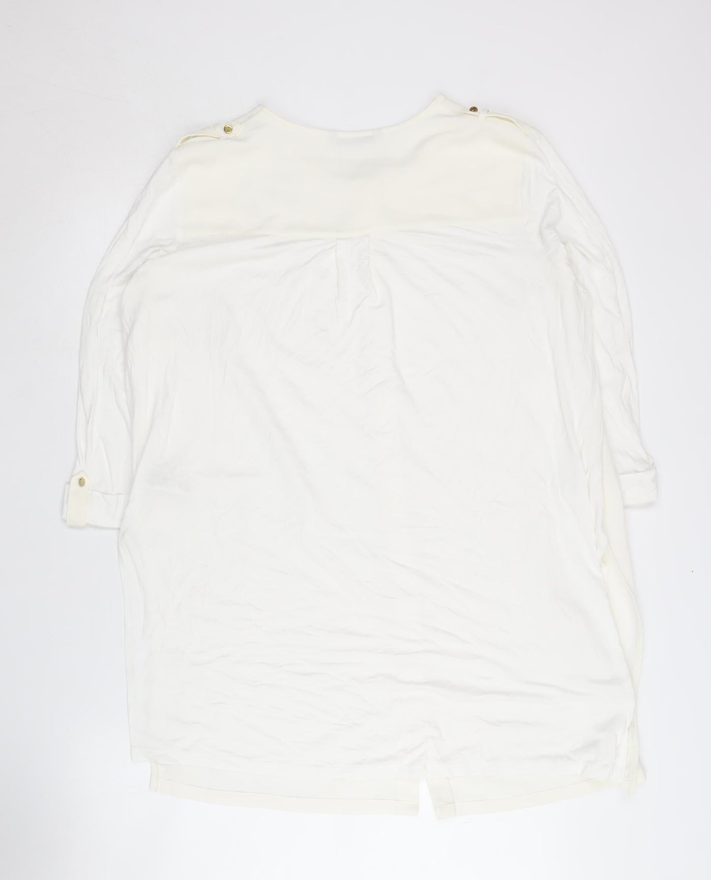Womens UK Size 16 Marks and Spencer White Basic Button-Up