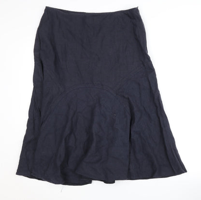 Per Una Women's Blue A-Line Midi Skirt Size 14