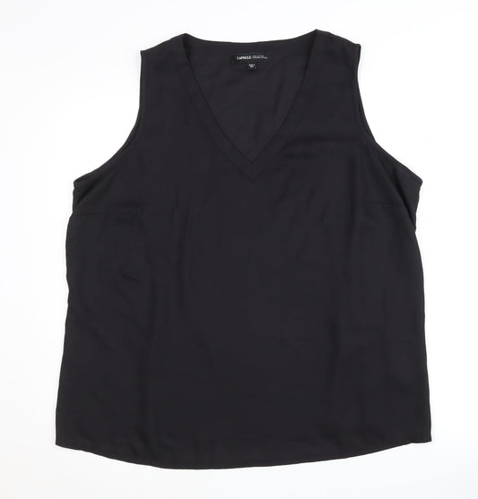 Capsule Women's Black Plus Size V-Neck Tank Top