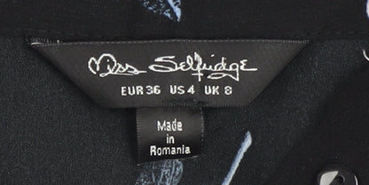 Womens UK Size 8 Miss Selfridge Black Basic Button-Up