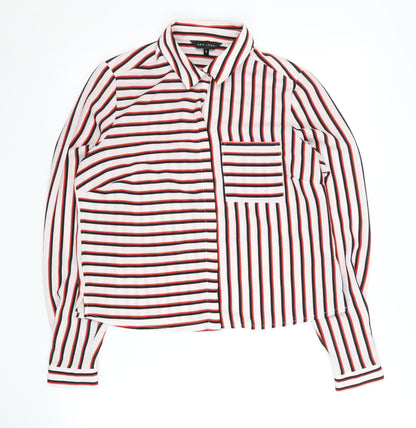 New Look Women's Multicoloured Striped Button-Up Shirt