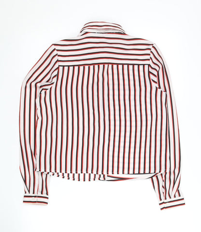New Look Women's Multicoloured Striped Button-Up Shirt