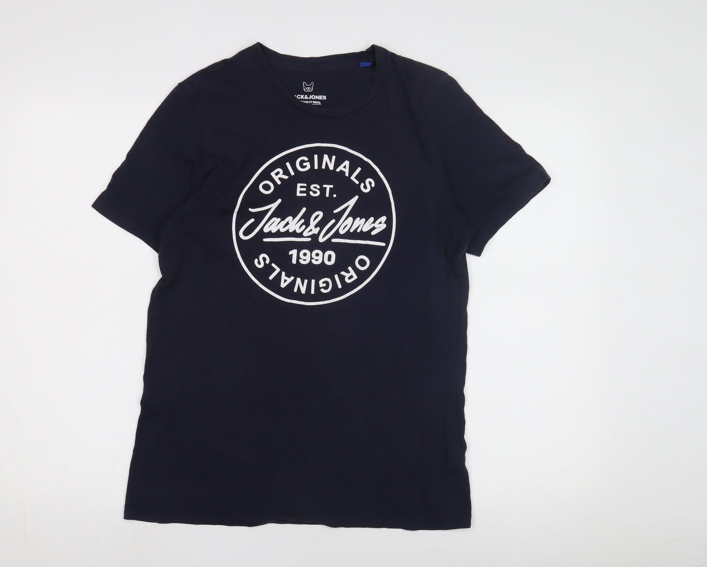 Jack & Jones Teen Blue Graphic Logo T-Shirt, Size 16