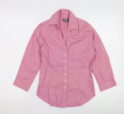 Womens UK Size 6 TM Lewin Pink Basic Button-Up