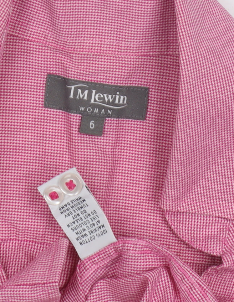 Womens UK Size 6 TM Lewin Pink Basic Button-Up