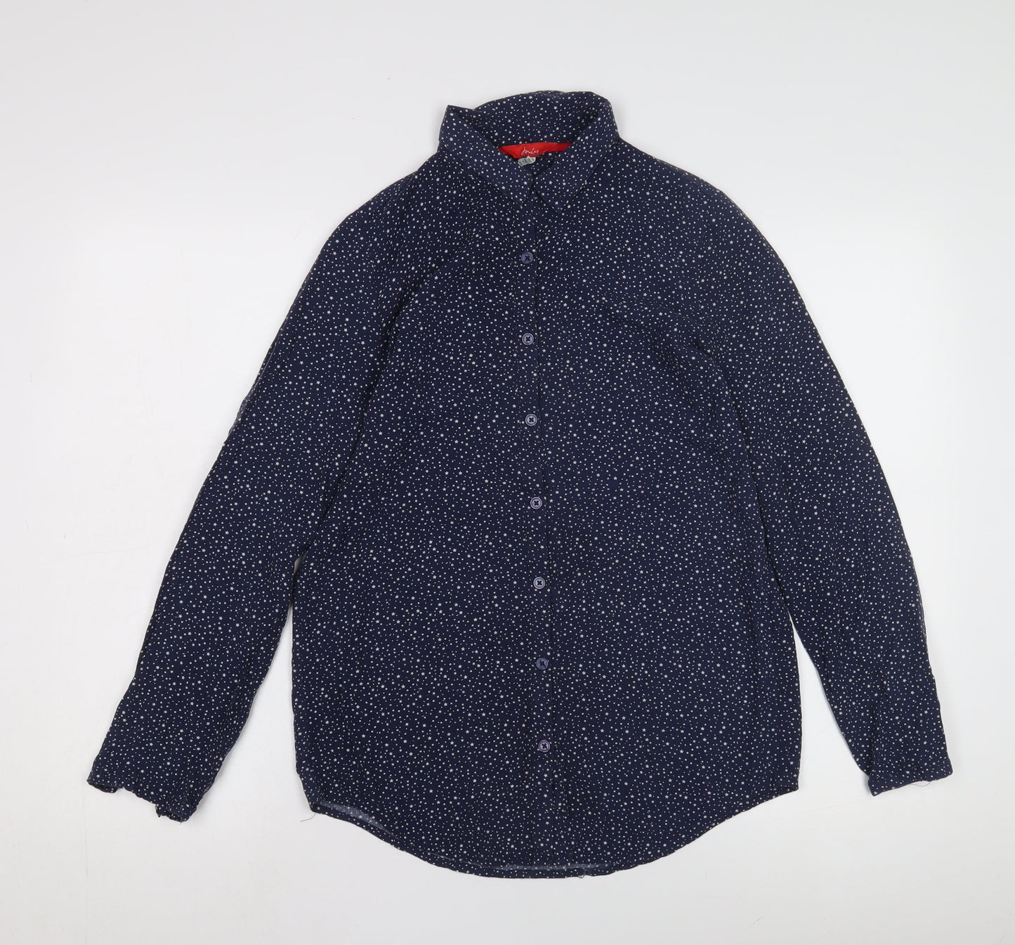 Womens UK Size 6 Joules Blue Basic Button-Up