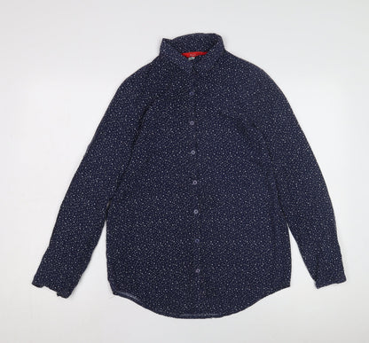 Womens UK Size 6 Joules Blue Basic Button-Up