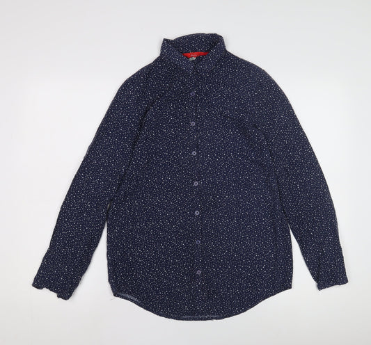 Womens UK Size 6 Joules Blue Basic Button-Up
