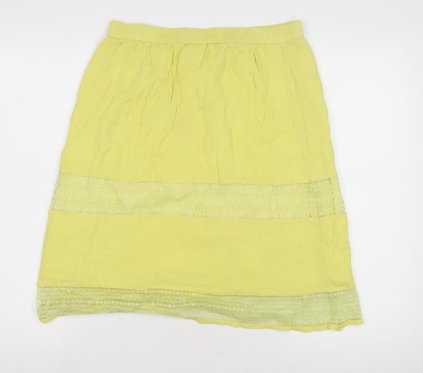 Inusual Yellow Knee Length Peasant Skirt Women S