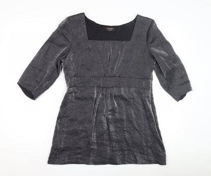 Principles Women's Grey Tunic, Size 14 Petite, Square Neck