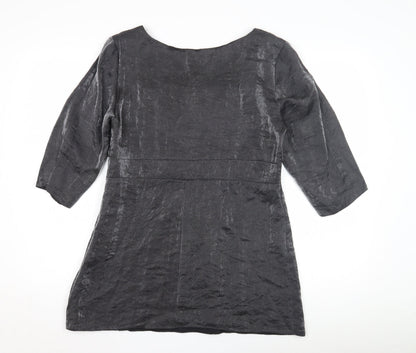 Principles Women's Grey Tunic, Size 14 Petite, Square Neck