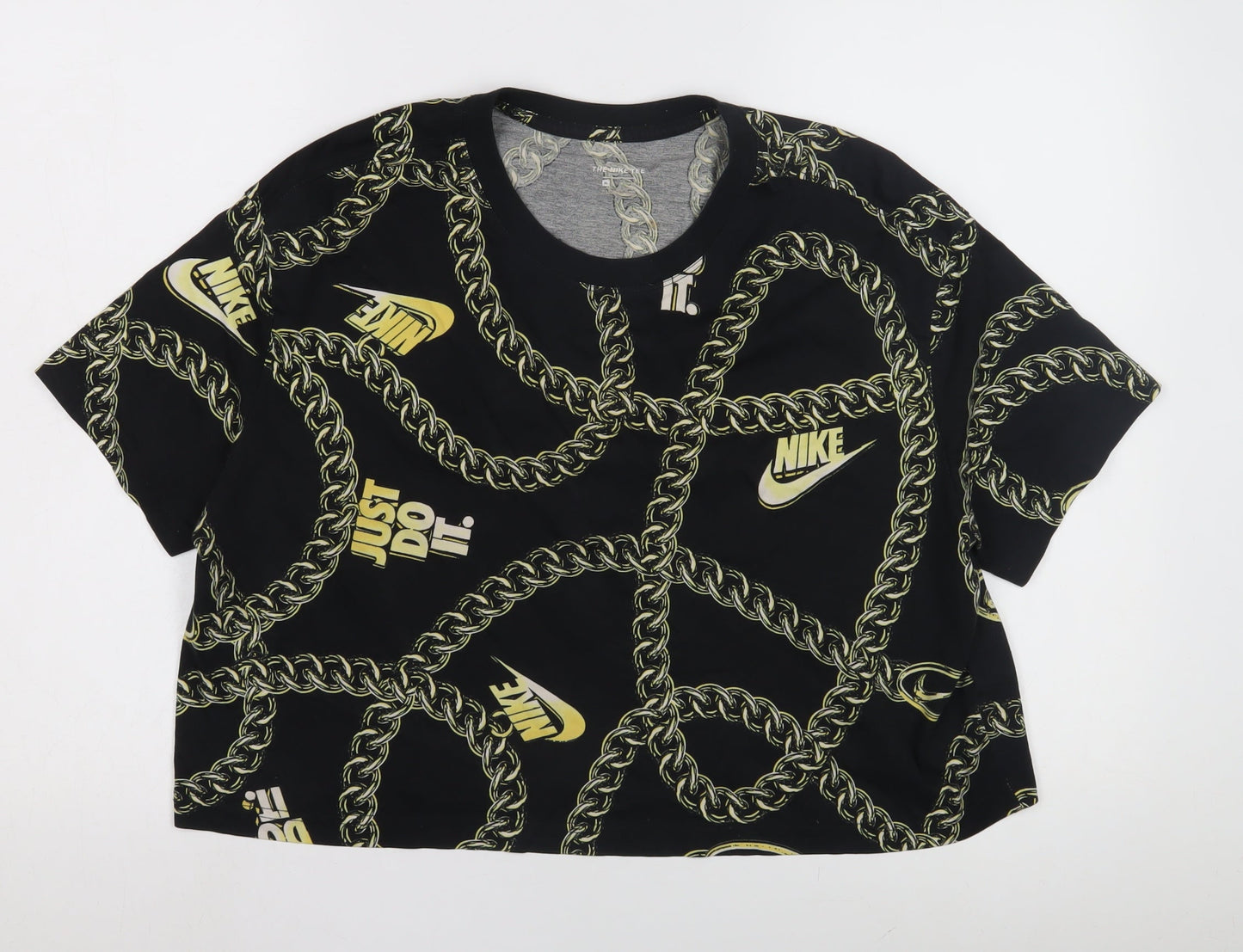 Womens UK Size M Nike Black Basic T-Shirt