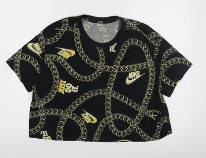 Womens UK Size M Nike Black Basic T-Shirt