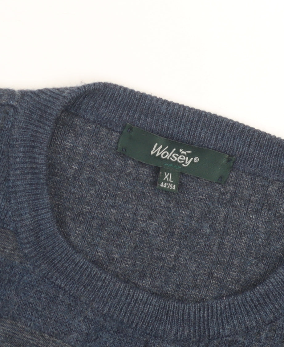 Wolsey Men's XL Blue Pullover Crew Neck Jumper
