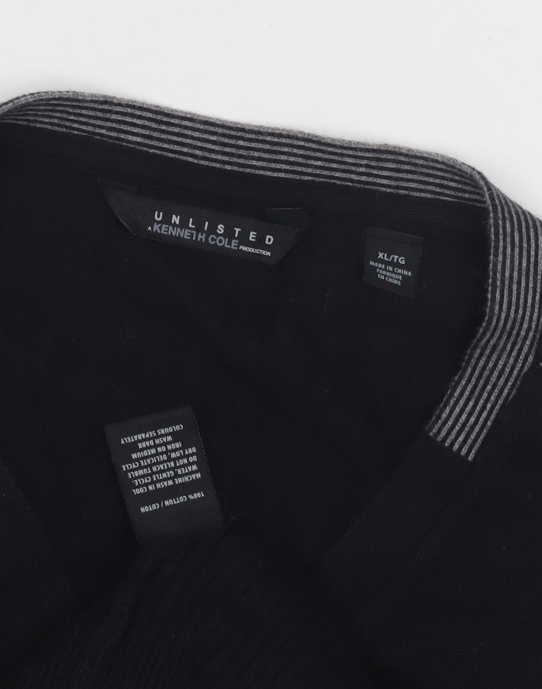 Unlisted by Kenneth Cole Men's XL Black Vest Jumper