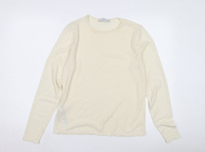 Womens UK Size XL MNG Ivory Basic T-Shirt
