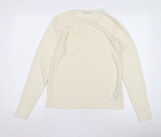 Womens UK Size XL MNG Ivory Basic T-Shirt