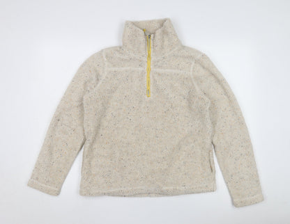 Womens UK Size 10 Fat Face Beige Full Zip Sweatshirt