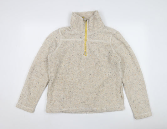 Womens UK Size 10 Fat Face Beige Full Zip Sweatshirt